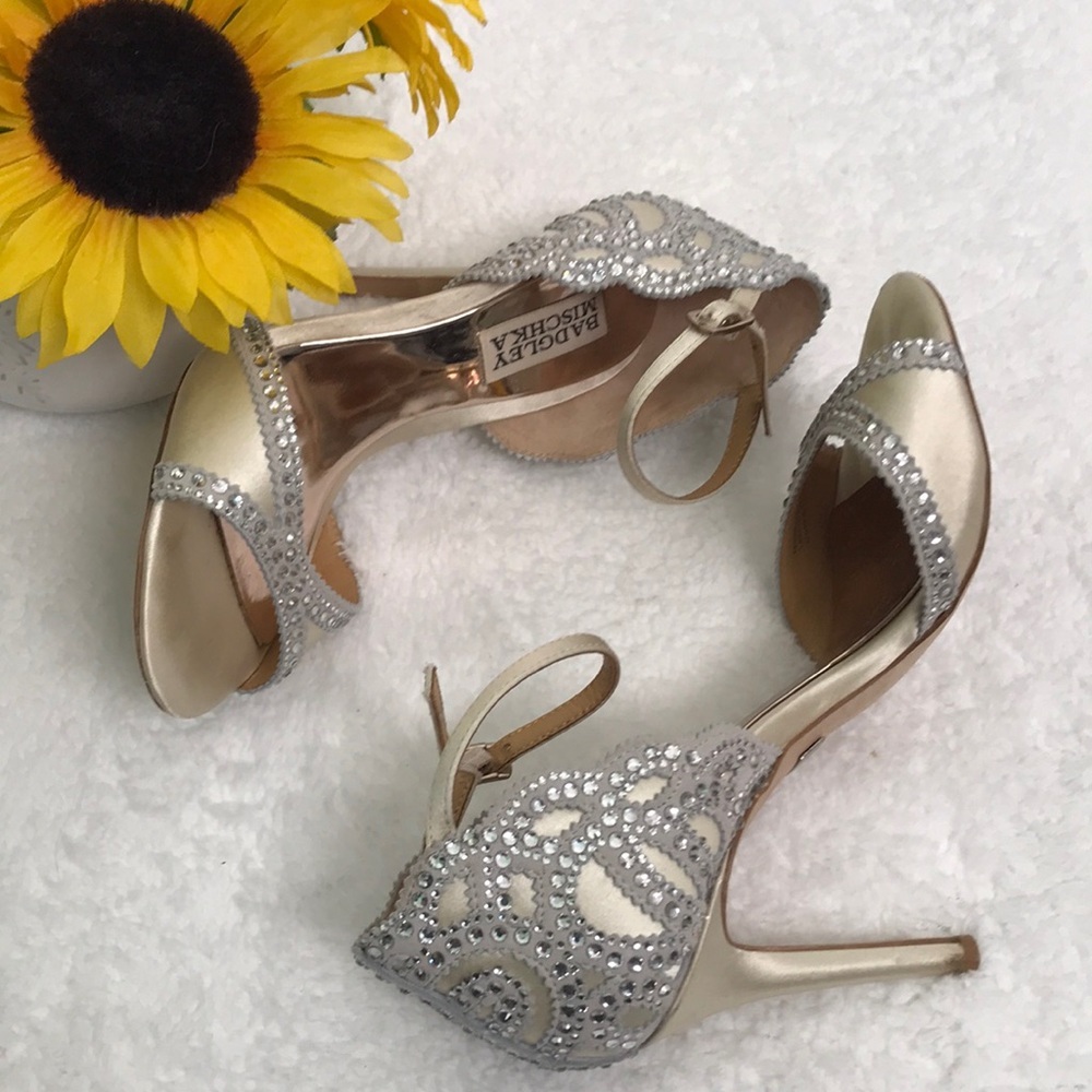 Badgley Mischka Roxy Ankle Strap Heels - Picture 3 of 7